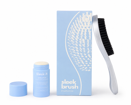 Sleek It Sleek Duo - Hair Wax Stick + Sleek Brush für Sleek Look, Babyhaare und Flyaways